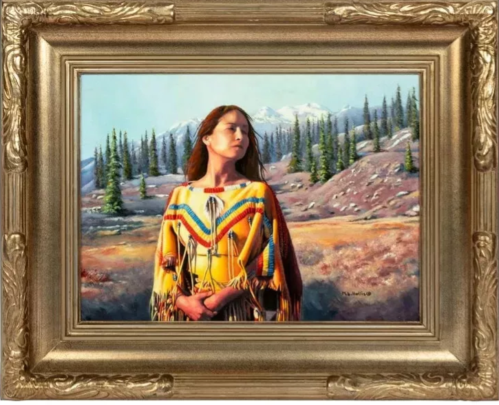 Oil Painting on Board, Signed M.S. Hollis, American, "Facing West II", 20th C.